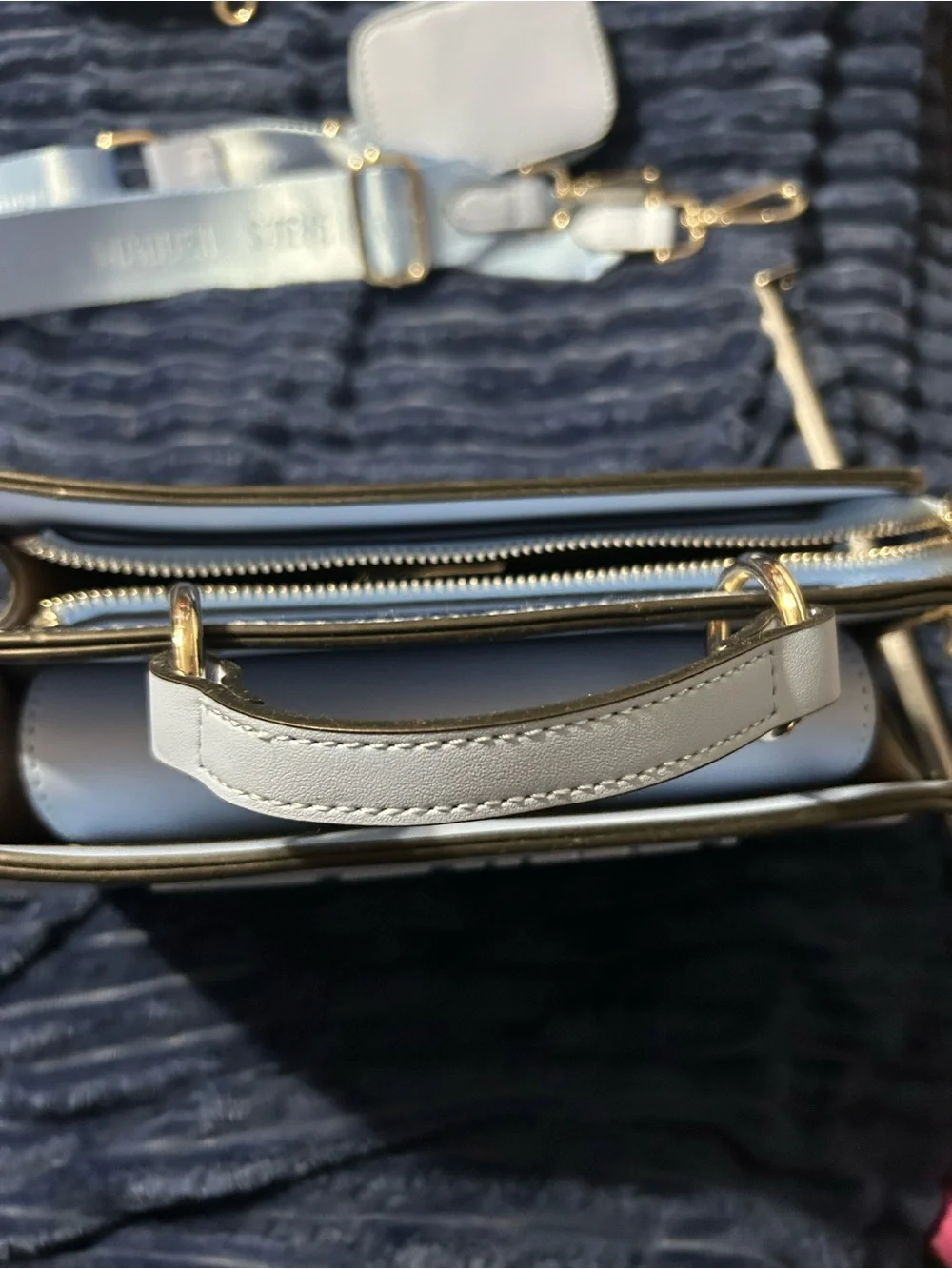 Steve Madden Bevelyn Light Blue Crossbody Bag with Removable Strap - Picture 11 of 14